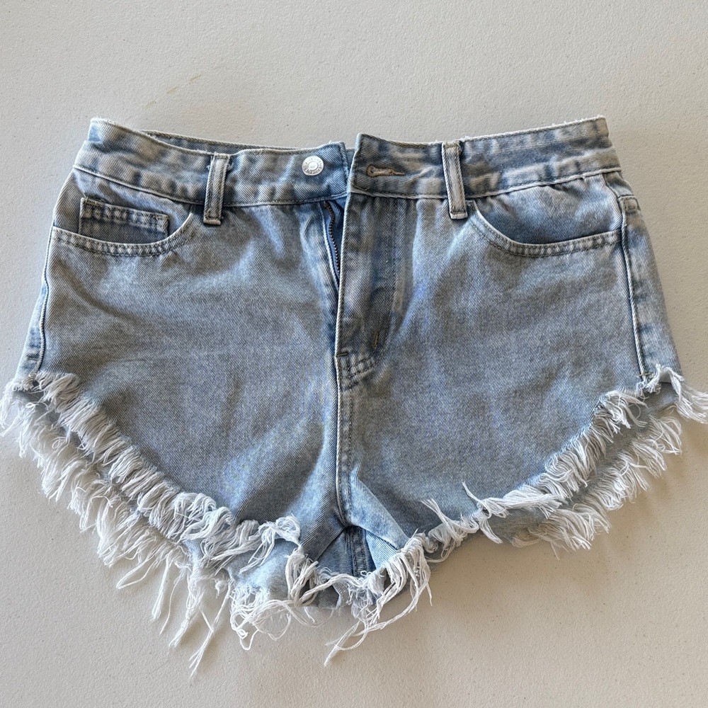 Denim Frayed Hem Women Designed by SHEIN Shorts